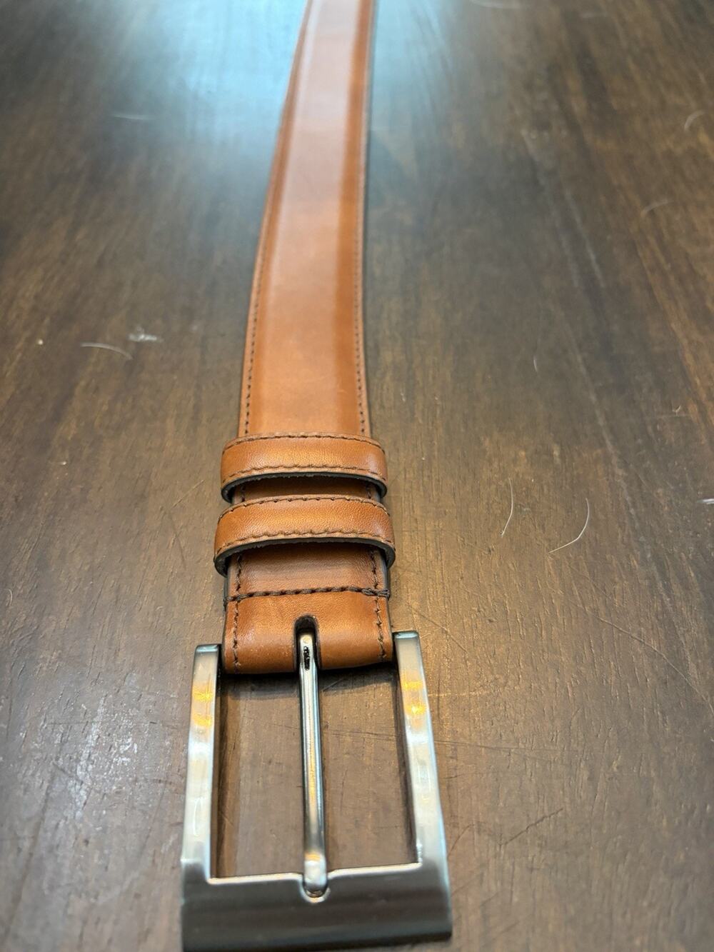 Allen Edmonds Men's Italian Calfskin Walnut Brown Belt Size 42